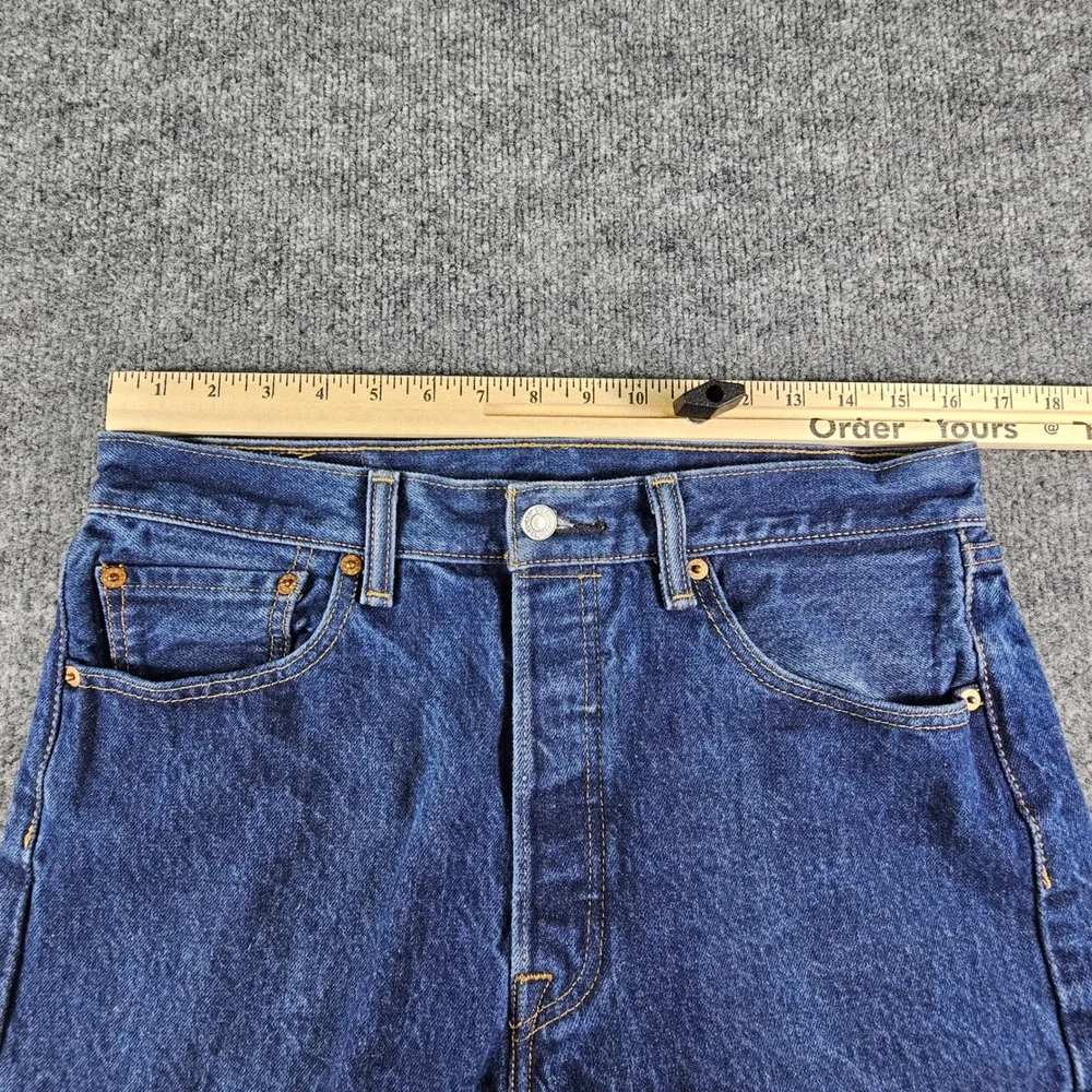 Levi's 501 Original Fit Jeans Men's 32x28 (Tag 34x30) Button‎ Fly Dark Stonewash